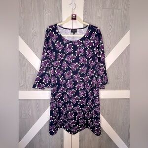 199. Lane Bryant Floral Bell Sleeve Midi Dress 14/16 (1X)